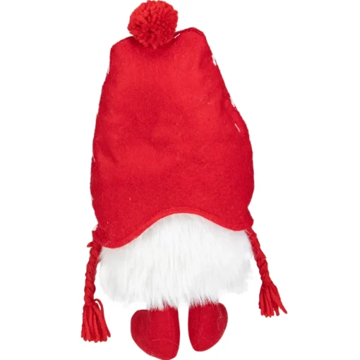 Outlet Plush Striped Sitting Christmas Gnome Figure - 18" - Red and White Gnomes