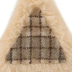 Outlet Plush Tree, Star and Heart Shaped Plaid Christmas Ornaments - 4.5