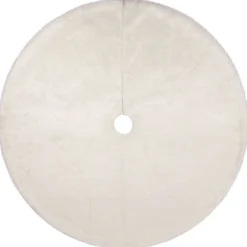 Best Polar Bear Faux Fur Christmas Tree Skirt - 48" - White Cloth|Metal