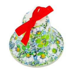 Polmedia Polish Pottery Bell Ornament 4" Spearmint Fresh Collectibles