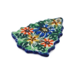 Outlet Polmedia Polish Pottery Christmas Tree Pendant 3" Profusion Collectibles