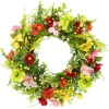 Sale Poppy and Eucalyptus Spring Wreath - 26" - Red and Yellow Unlit