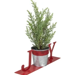 Sale Potted Faux Pine in Metal 