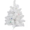 Best Pre-Lit Artificial Christmas Tree - 18" - White - Multicolor Lights Pre-Lit