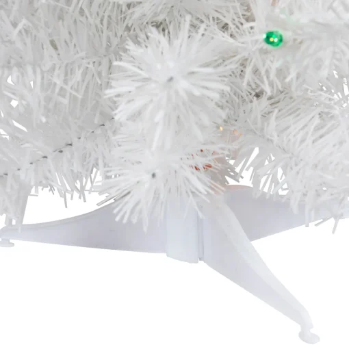 Best Pre-Lit Artificial Christmas Tree - 18" - White - Multicolor Lights Pre-Lit