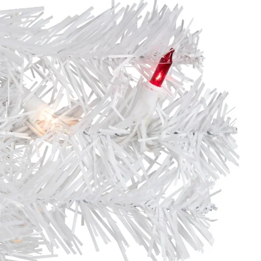Best Pre-Lit Artificial Christmas Tree - 18" - White - Multicolor Lights Pre-Lit