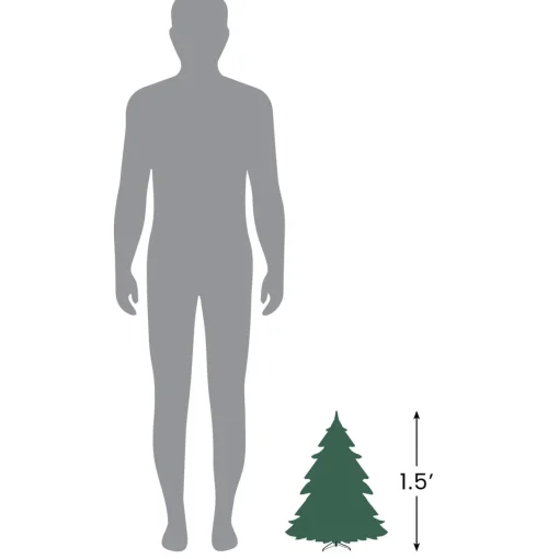 Best Pre-Lit Artificial Christmas Tree - 18" - White - Multicolor Lights Pre-Lit