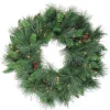 Best Pre-Lit Artificial White Valley Pine Christmas Wreath - 24" - Clear Lights Pre Lit