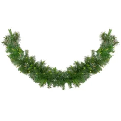 New Pre-Lit Battery Operated Ashcroft Cashmere Pine Christmas Garland - 6' x 14" - Warm White LED Lights Pre Lit