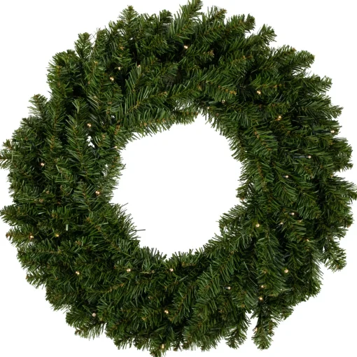 Hot Pre-Lit Battery Operated Canadian Pine Christmas Wreath - 24" - Clear LED Lights Pre Lit