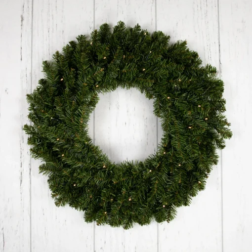 Hot Pre-Lit Battery Operated Canadian Pine Christmas Wreath - 24" - Clear LED Lights Pre Lit