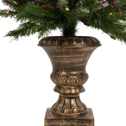 Sale Pre-Lit Battery Operated Frosted Verona Berry Pine Artificial Christmas Set - 5-Piece - Clear Lights Pre-Lit