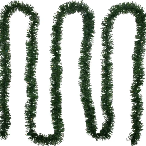 Online Pre-Lit Battery Operated Pine Christmas Garland - 18' x 3" - Warm White LED Lights Pre Lit