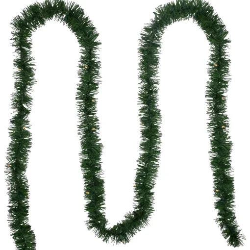 Online Pre-Lit Battery Operated Pine Christmas Garland - 18' x 3" - Warm White LED Lights Pre Lit
