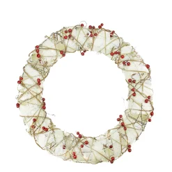 Clearance Pre-Lit Berry Artificial Christmas Wreath - 18-Inch, Clear Lights Pre Lit