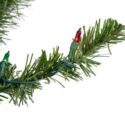 Clearance Pre-Lit Canadian Pine Artificial Christmas Wreath - 24" - Multi Lights Pre Lit