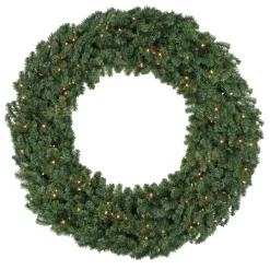 Sale Pre-Lit Canadian Pine Commercial Christmas Wreath - 10' - Clear Lights Commercial