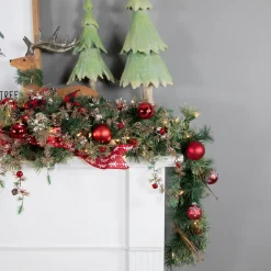 Best Pre-Lit Country Pine and Mini Pinecone Artificial Christmas Swag - 6' - Clear Lights Pre-Lit Swaga