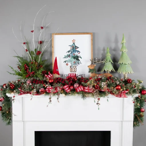 Best Pre-Lit Country Pine and Mini Pinecone Artificial Christmas Swag - 6' - Clear Lights Pre-Lit Swaga