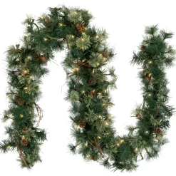 Best Pre-Lit Country Pine and Mini Pinecone Artificial Christmas Swag - 6' - Clear Lights Pre-Lit Swaga