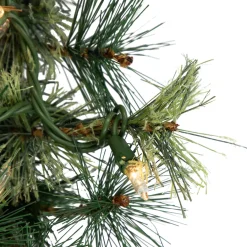 Best Pre-Lit Country Pine and Mini Pinecone Artificial Christmas Swag - 6' - Clear Lights Pre-Lit Swaga