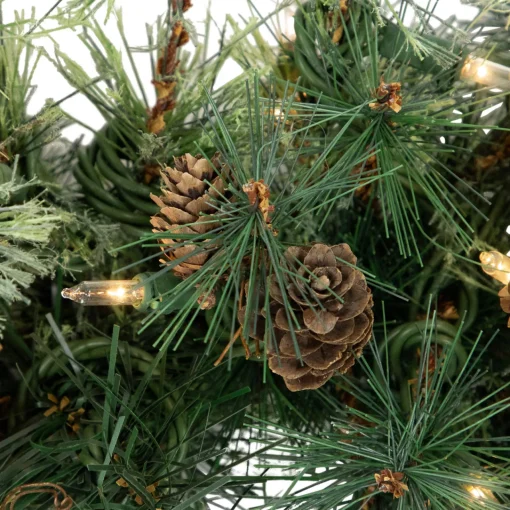 Best Pre-Lit Country Pine and Mini Pinecone Artificial Christmas Swag - 6' - Clear Lights Pre-Lit Swaga