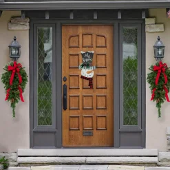 New Pre-Lit Dakota Red Pine Artificial Christmas Teardrop Swag - 30" - Clear AlwaysLit Lights Pre-Lit Swaga