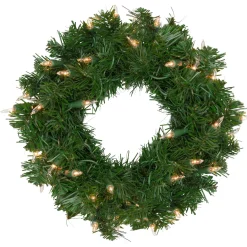 Best Pre-Lit Deluxe Windsor Pine Artificial Christmas Wreath - 12-Inch, Clear Lights Pre Lit