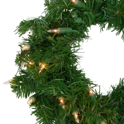 Best Pre-Lit Deluxe Windsor Pine Artificial Christmas Wreath - 12-Inch, Clear Lights Pre Lit
