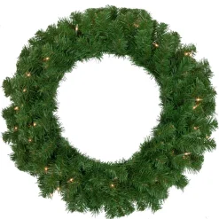 Discount Pre-Lit Dorchester Pine Artificial Christmas Wreath, 24-Inch, Clear Lights Pre Lit