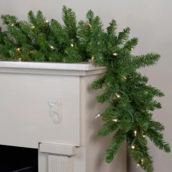 Online Pre-Lit Eastern Pine Artificial Christmas Garland - 9' x 12" - Clear Lights Pre Lit