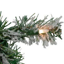 Sale Pre-lit Flocked Victoria Pine Artificial Christmas Garland - 9' x 8" - Clear Lights Frosted & Flocked
