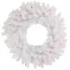 Online Pre-Lit Geneva White Spruce Artificial Christmas Wreath, 24-Inch, Pink Lights Colorful