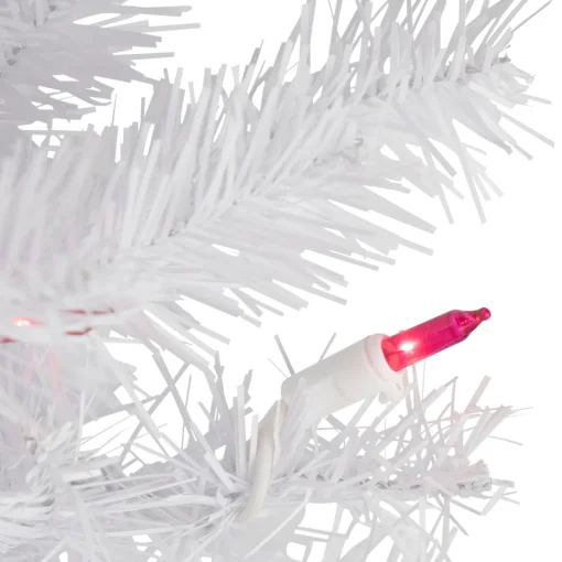 Online Pre-Lit Geneva White Spruce Artificial Christmas Wreath, 24-Inch, Pink Lights Colorful