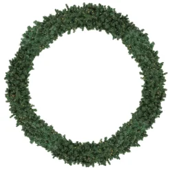 Clearance Pre-Lit High Sierra Pine Commercial Artificial Christmas Wreath - 8' - Warm White Lights Commercial