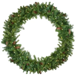 Best Pre-Lit LED Dakota Red Pine Artificial Christmas Wreath - 48-Inch, Warm White Lights Pre Lit