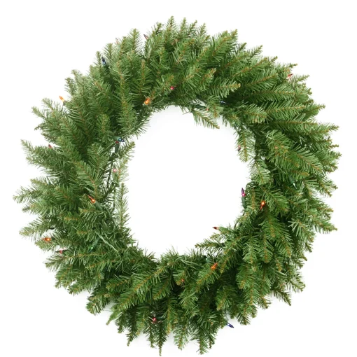 Outlet Pre-Lit Northern Pine Artificial Christmas Wreath - 36" - Multi-Color Lights Pre Lit