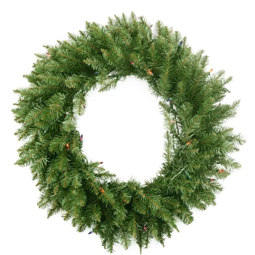 Outlet Pre-Lit Northern Pine Artificial Christmas Wreath - 36" - Multi-Color Lights Pre Lit