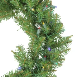 Outlet Pre-Lit Northern Pine Artificial Christmas Wreath - 24" - Multicolor LED Lights Pre Lit