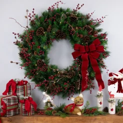 Sale Pre-Lit Royal Oregon Pine Artificial Christmas Wreath - 48" - Clear Lights Pre Lit