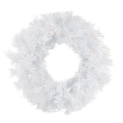 Sale Pre-Lit White Alaskan Pine Artificial Christmas Wreath, 48-Inch, Warm White LED Lights Colorful