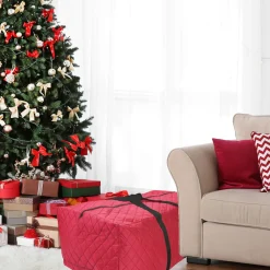 Quilted Red Christmas Holiday Storage Bag Storage