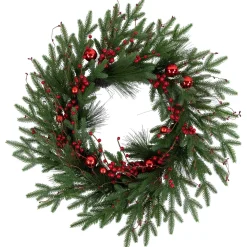 Hot Real Touch™? Berries and Pine Artificial Christmas Wreath - 32" - Unlit Unlit