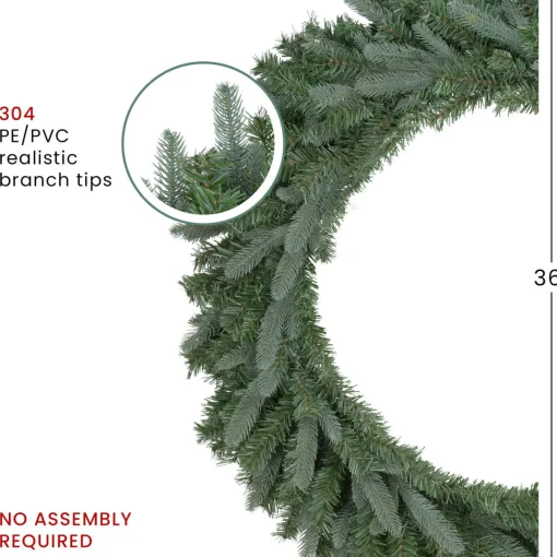 New Real Touch™ Granville Fraser Fir Artificial Christmas Wreath - Unlit - 36" Unlit