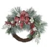 Best Real Touch™? Iced Mixed Pine and Holly Berry Artificial Christmas Wreath - 24" - Unlit Pre Decorated