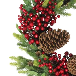 New Real Touch™ Pinecone and Berry Artificial Christmas Wreath - 22