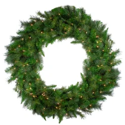 Best Real Touch™? Pre-Lit Canyon Pine Artificial Christmas Wreath - 60" - Clear LED Lights Pre Lit