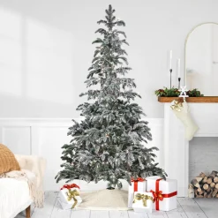 Sale Real Touch™? Pre-Lit Full Flocked Whistler Noble Fir Artificial Christmas Tree - 6.5' - Clear Lights Pre-Lit