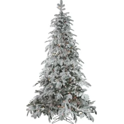 Best Real Touch™? Pre-Lit Full Flocked Whistler Noble Fir Artificial Christmas Tree - 7.5 - Clear Lights Pre-Lit