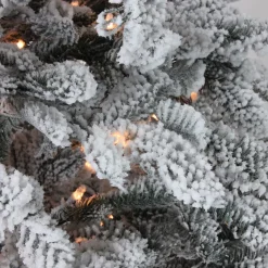 Best Real Touch™? Pre-Lit Full Flocked Whistler Noble Fir Artificial Christmas Tree - 7.5 - Clear Lights Pre-Lit